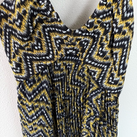 NWOT A.L.C. Kendall Ikat Print Silk Layer Dress Yellow Black Boho Women’s Size 2 - Picture 5 of 14